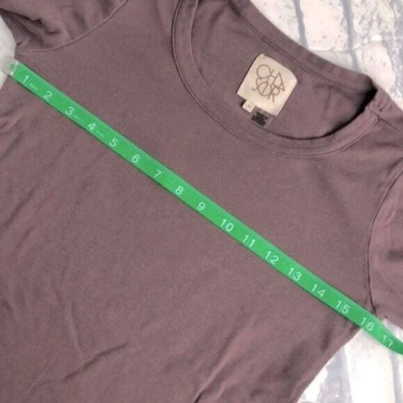 Chaser Tee Mauve Long Sleeve Double Ruffle Bell Sleeve Cotton Crew Neck Top S - Picture 7 of 10